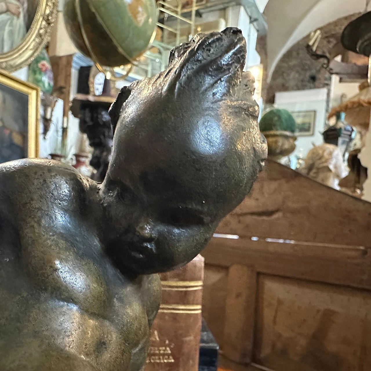 Tullio Montini, child on spinning top, bronze sculpture, 1922 5