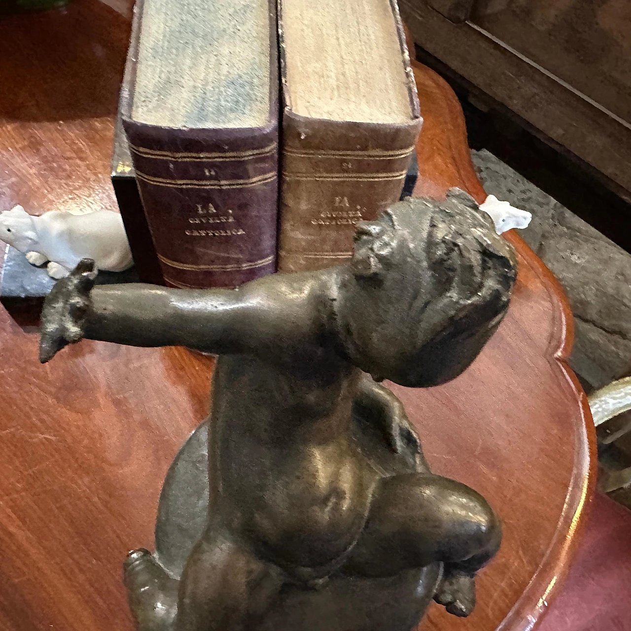 Tullio Montini, child on spinning top, bronze sculpture, 1922 9