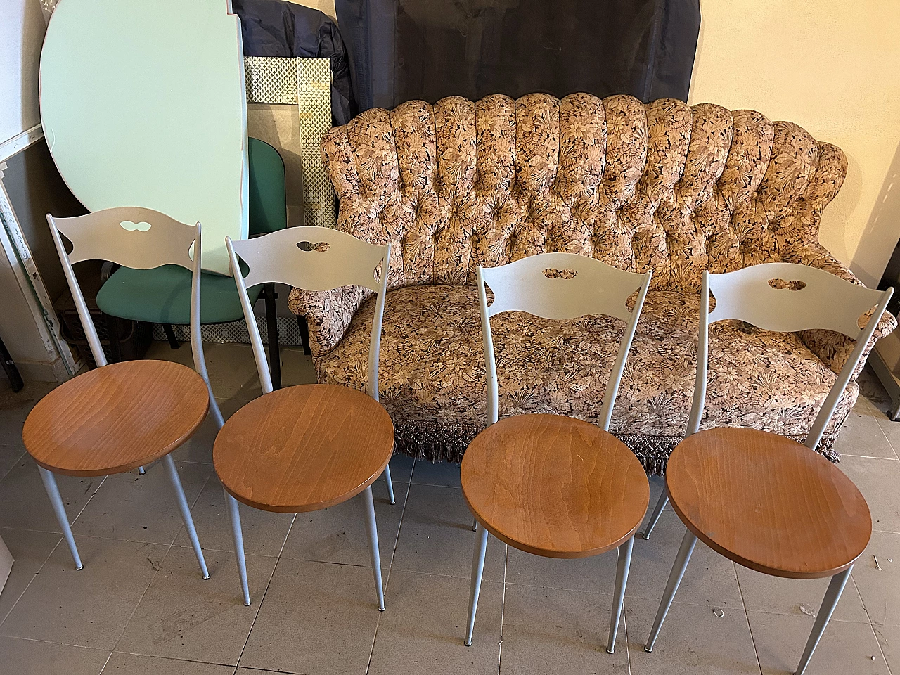 Sedia Calligaris in legno e metallo, anni '90 1