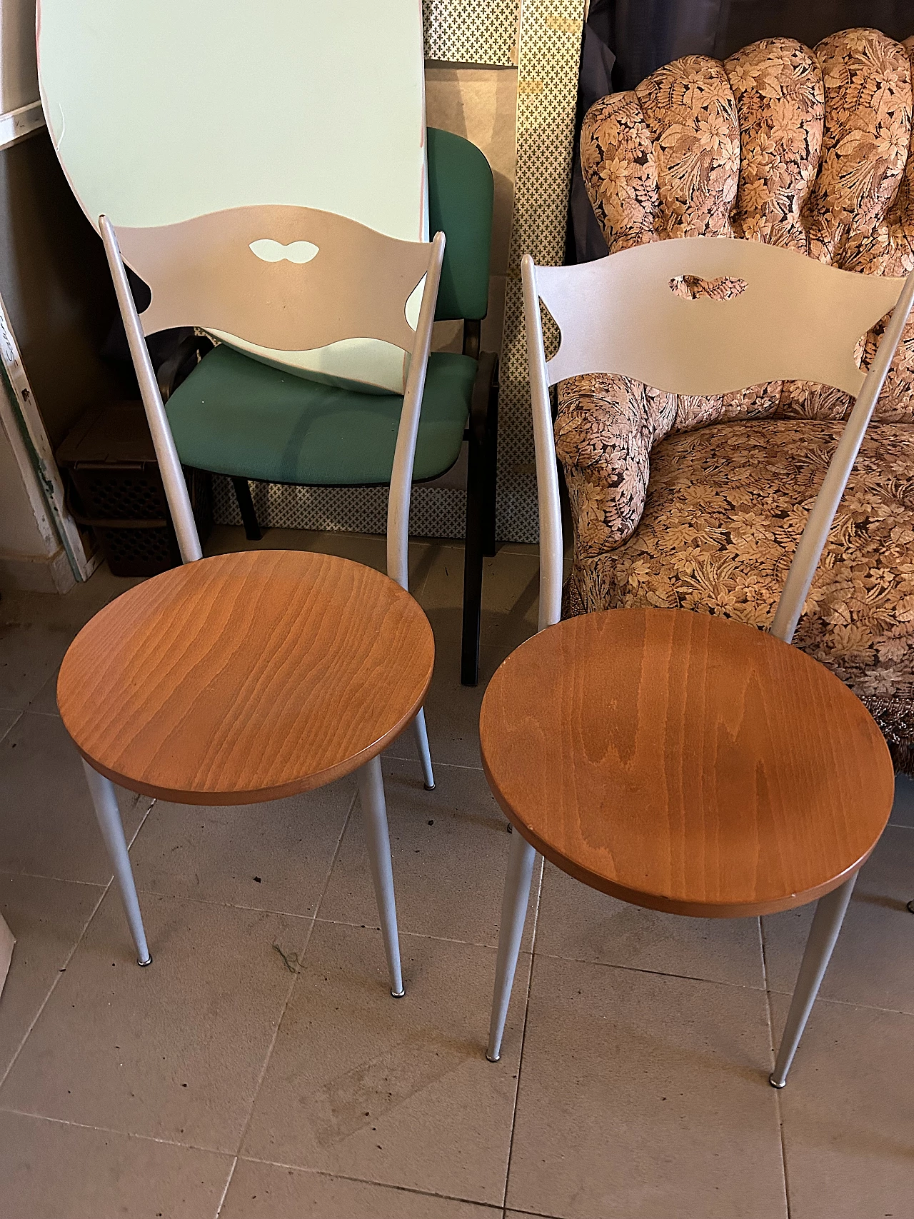 Sedia Calligaris in legno e metallo, anni '90 2