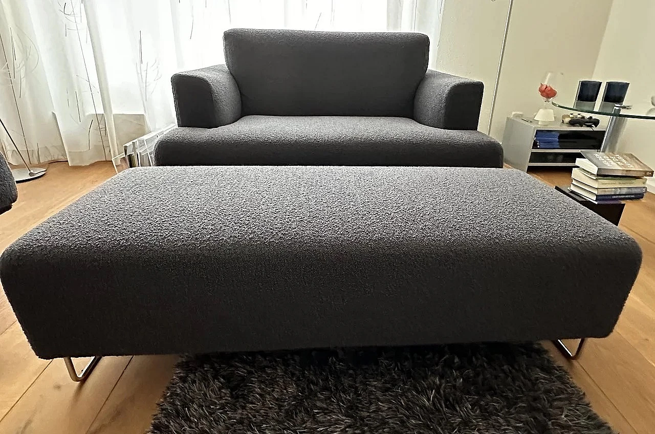 Nest 253 sofa, pair of armchairs and footstool by Cassina 5