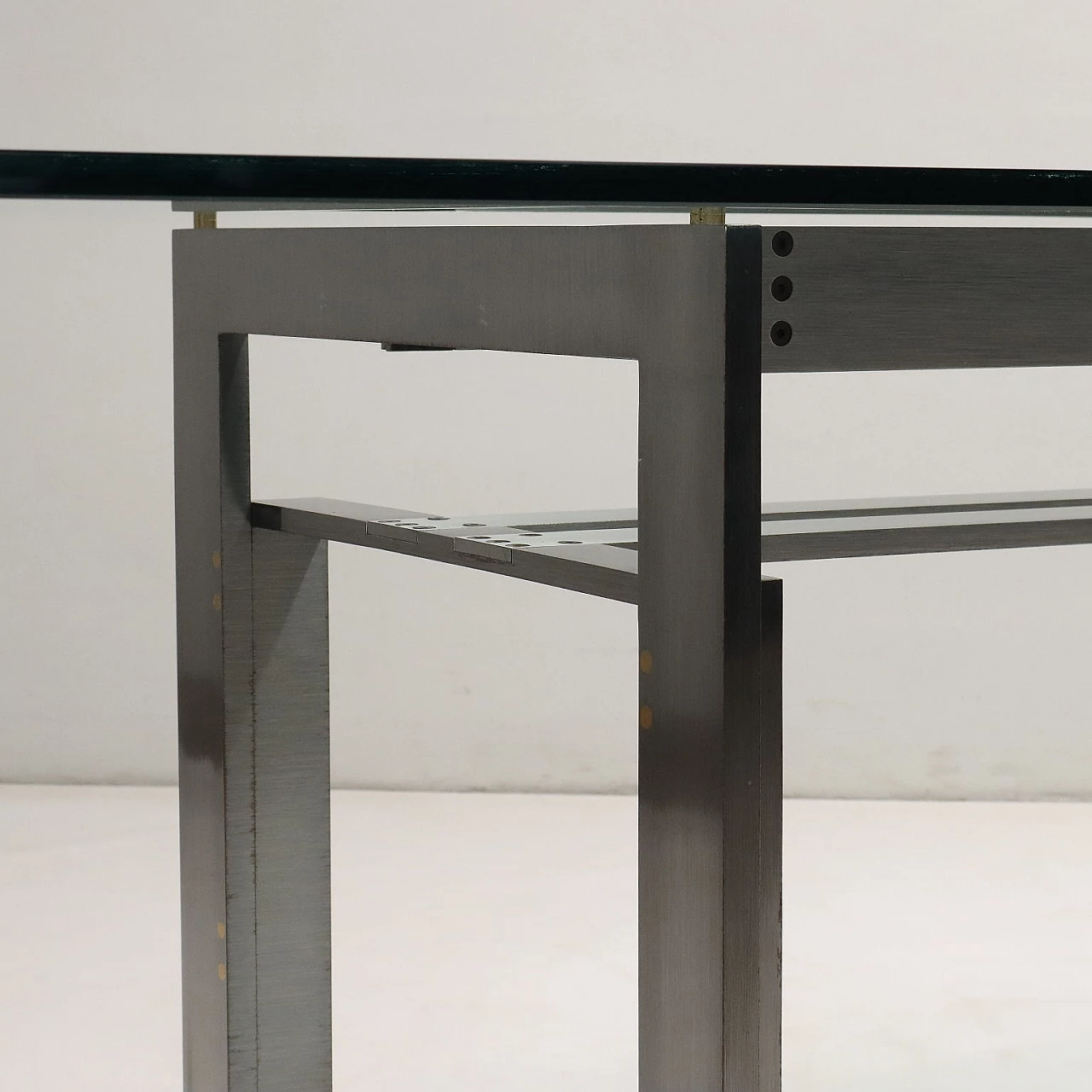 Doge crystal and steel table by Carlo Scarpa for Simon, 1960s 8
