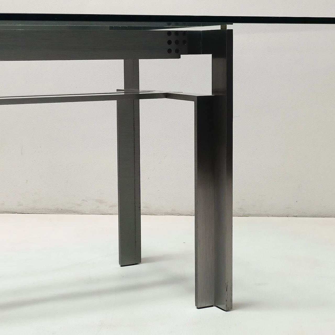Doge crystal and steel table by Carlo Scarpa for Simon, 1960s 9