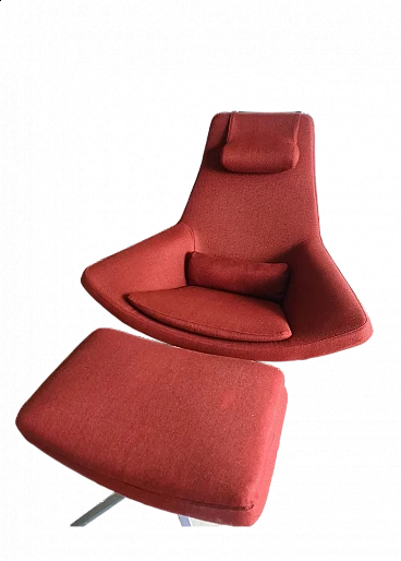 Metropolitan armchair and footstool in Maxalto fabric by B&B Italia