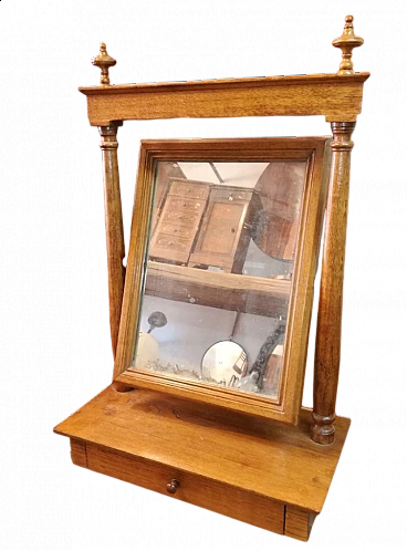 Oak dresser tilting mirror, late 19th century