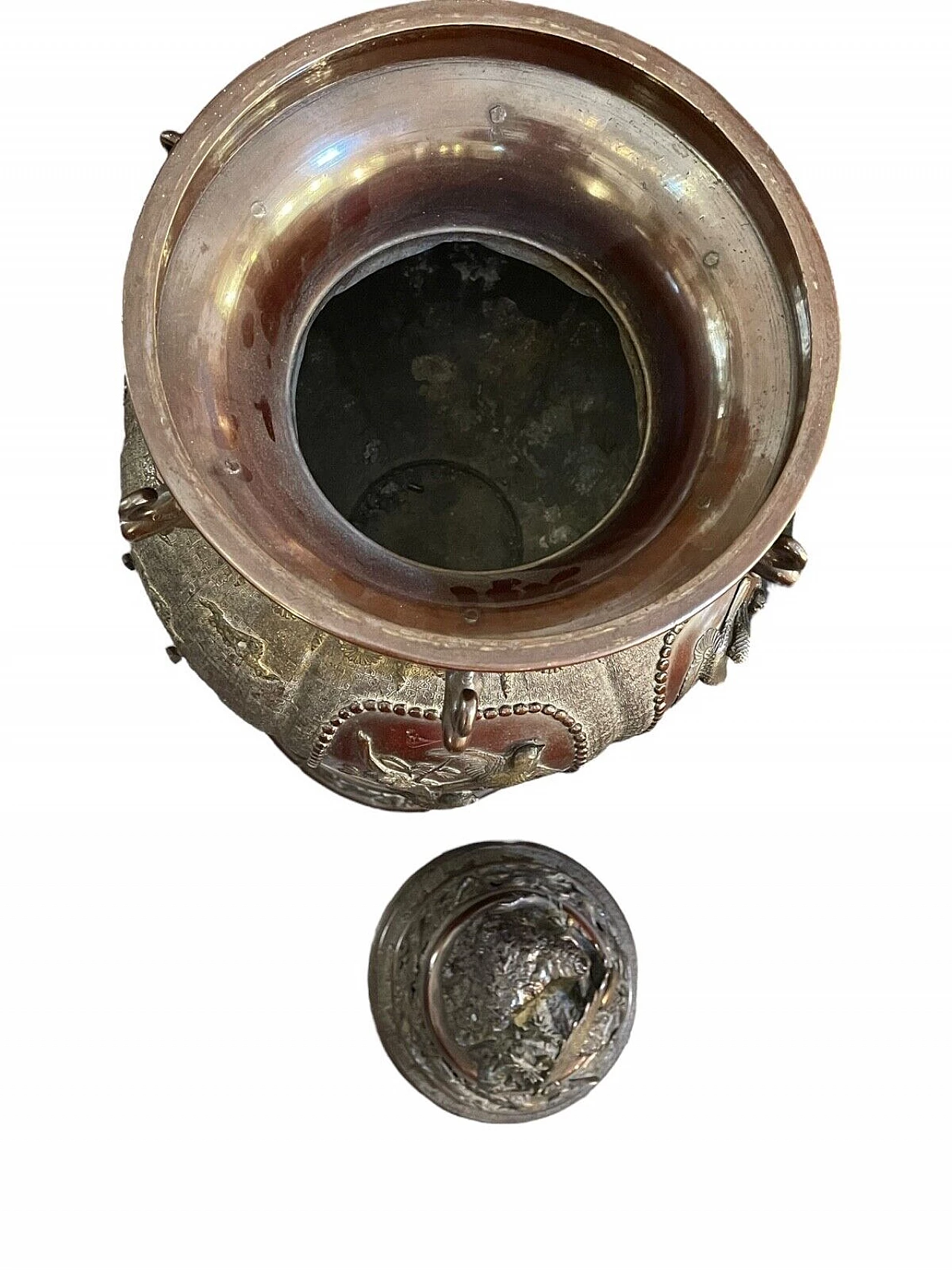 Japanese enameled bronze censer, late 19th century 5