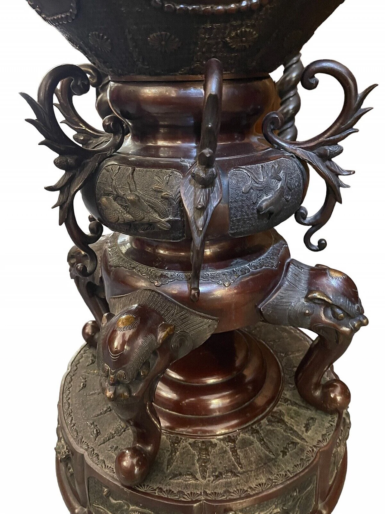Japanese enameled bronze censer, late 19th century 7