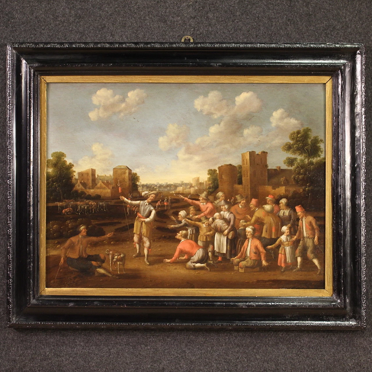 Attributed to Droochsloot, wedding banquet, oil on panel, 17th century 2