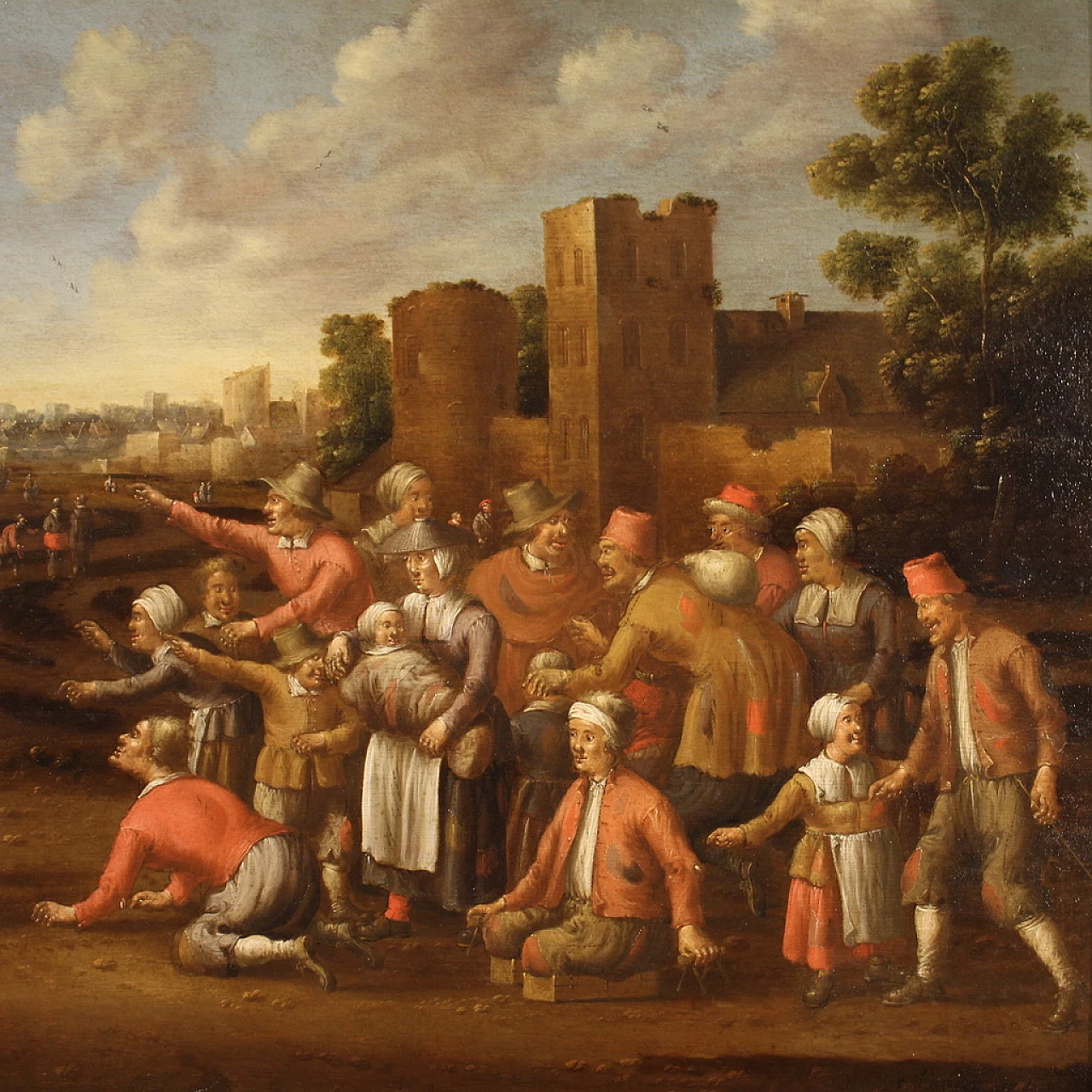 Attributed to Droochsloot, wedding banquet, oil on panel, 17th century 4