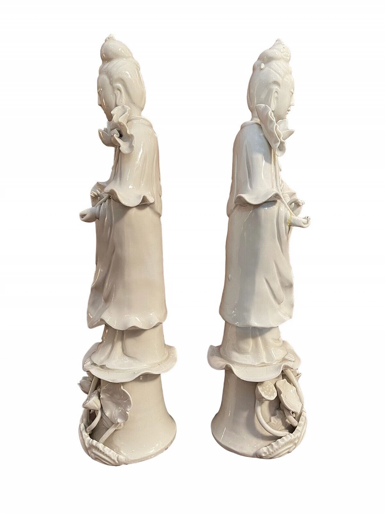 Pair of Chinese ceramic Guanyin sculptures, 19th century 1
