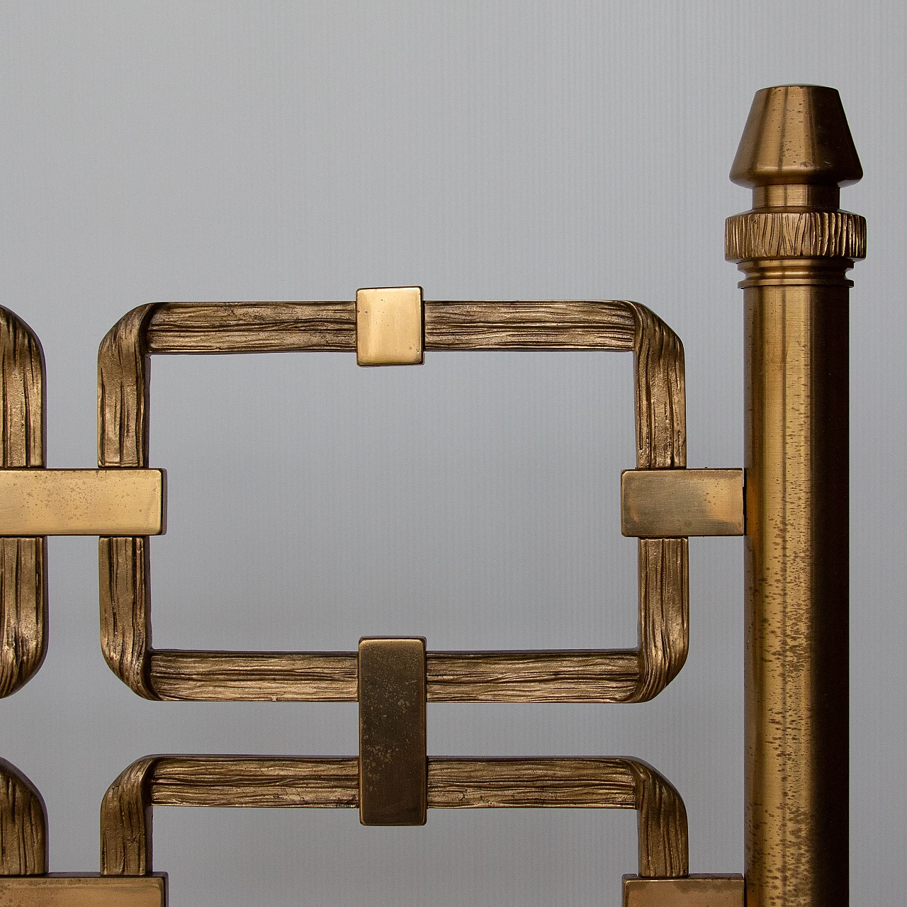 Bed frame in hand-cast brass by Luciano Frigerio, 1970s 3