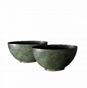 Pair of bronze bowls, early 20th century