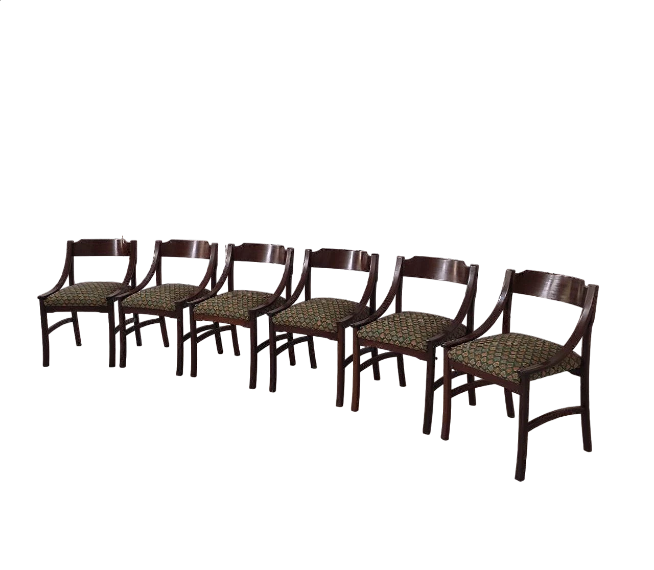 6 Walnut chairs by Ico Parisi, 1960s 8