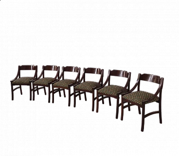 6 Walnut chairs by Ico Parisi, 1960s