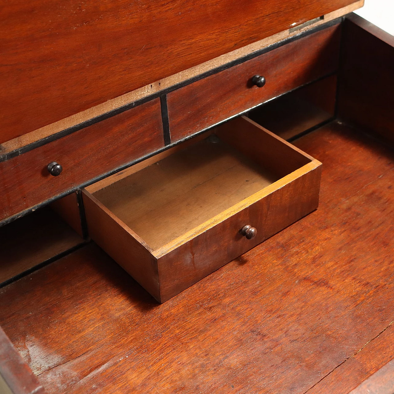 Davenport walnut and ebonized wood writing desk, early 20th century 5