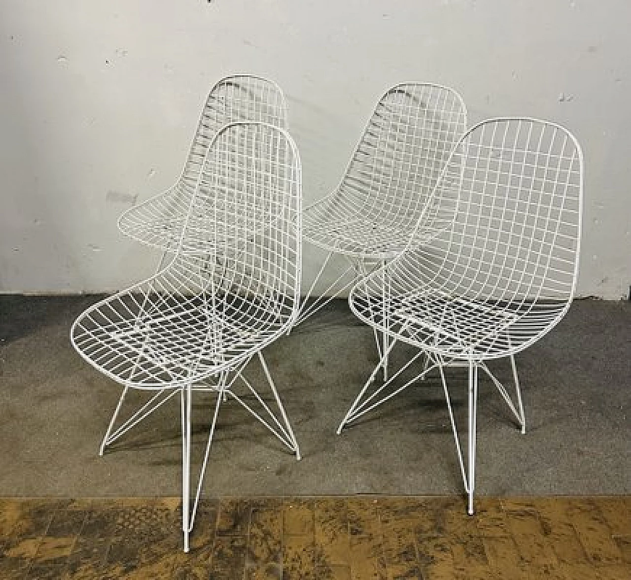4 Wire Chair DKR chairs by Charles & Ray Eames for Vitra, 1950s 1