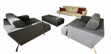 Nest 253 sofa, pair of armchairs and footstool by Cassina