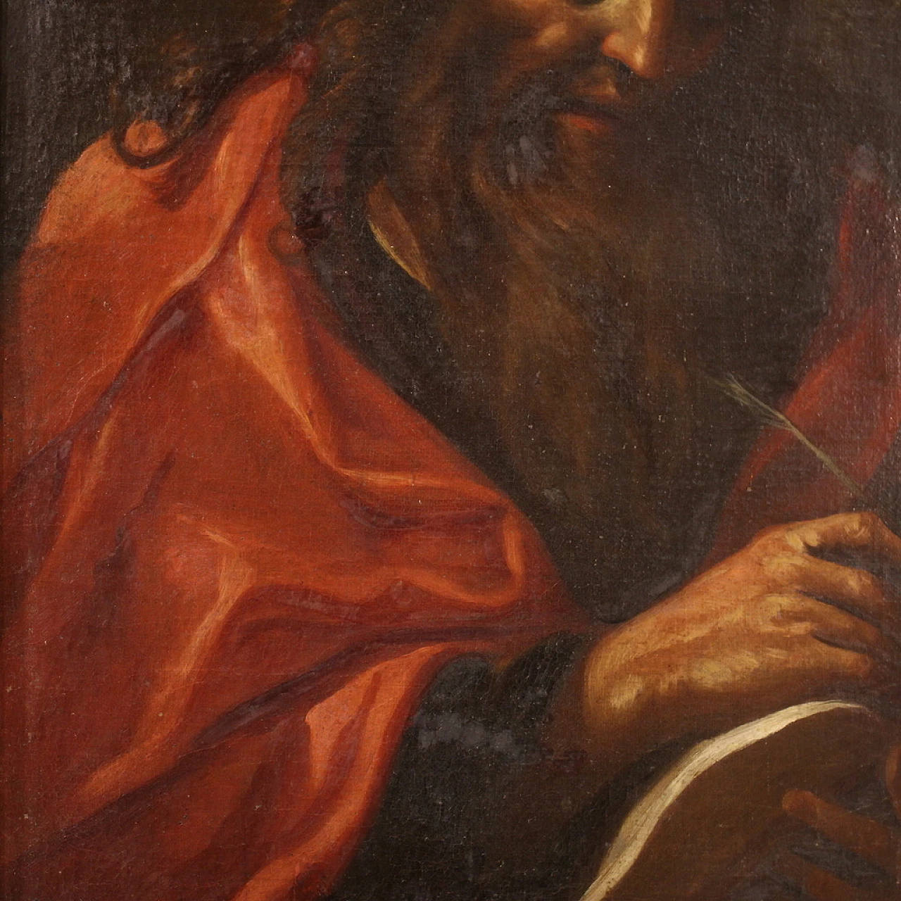 Attributed to Felice Ottini, Apostle, oil on canvas, 17th century 9
