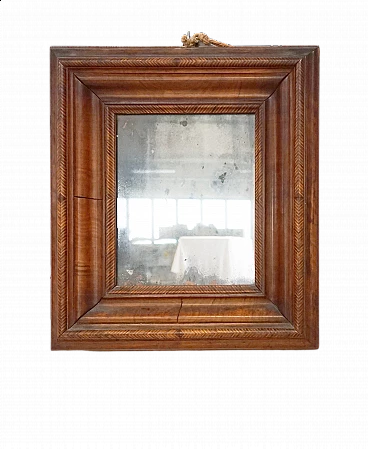 Mirror framed with moldings and inlays, 19th century
