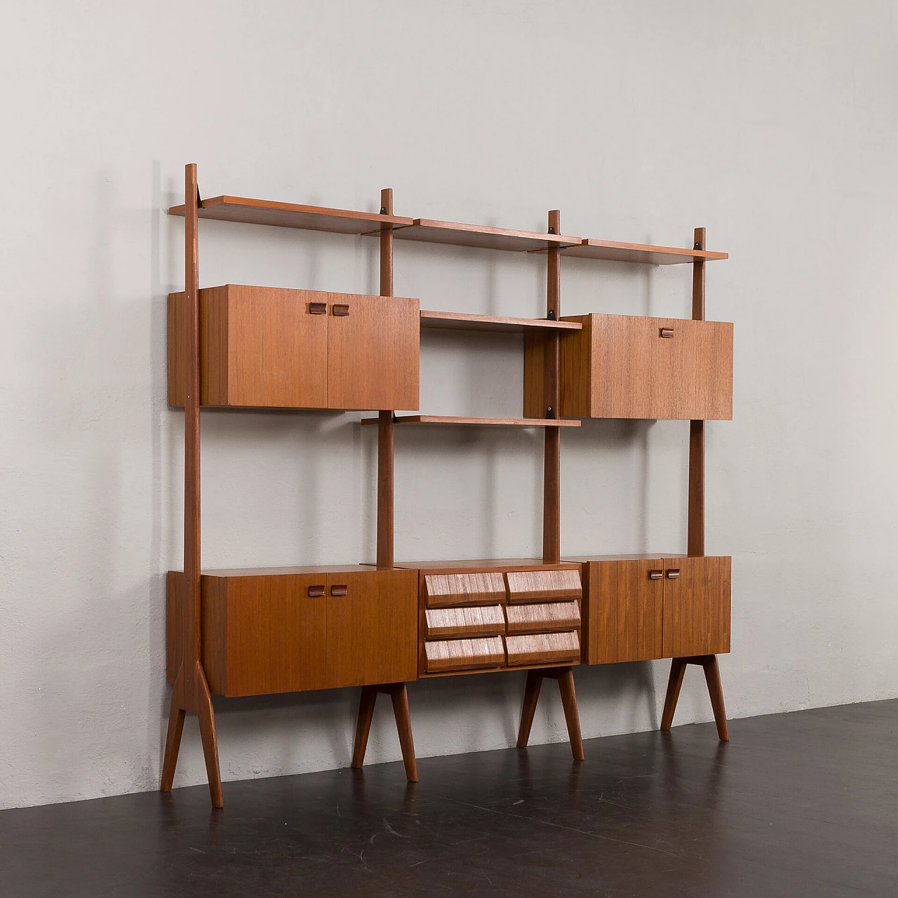 Three-bay teak and rosewood bookcase, 1960s 3