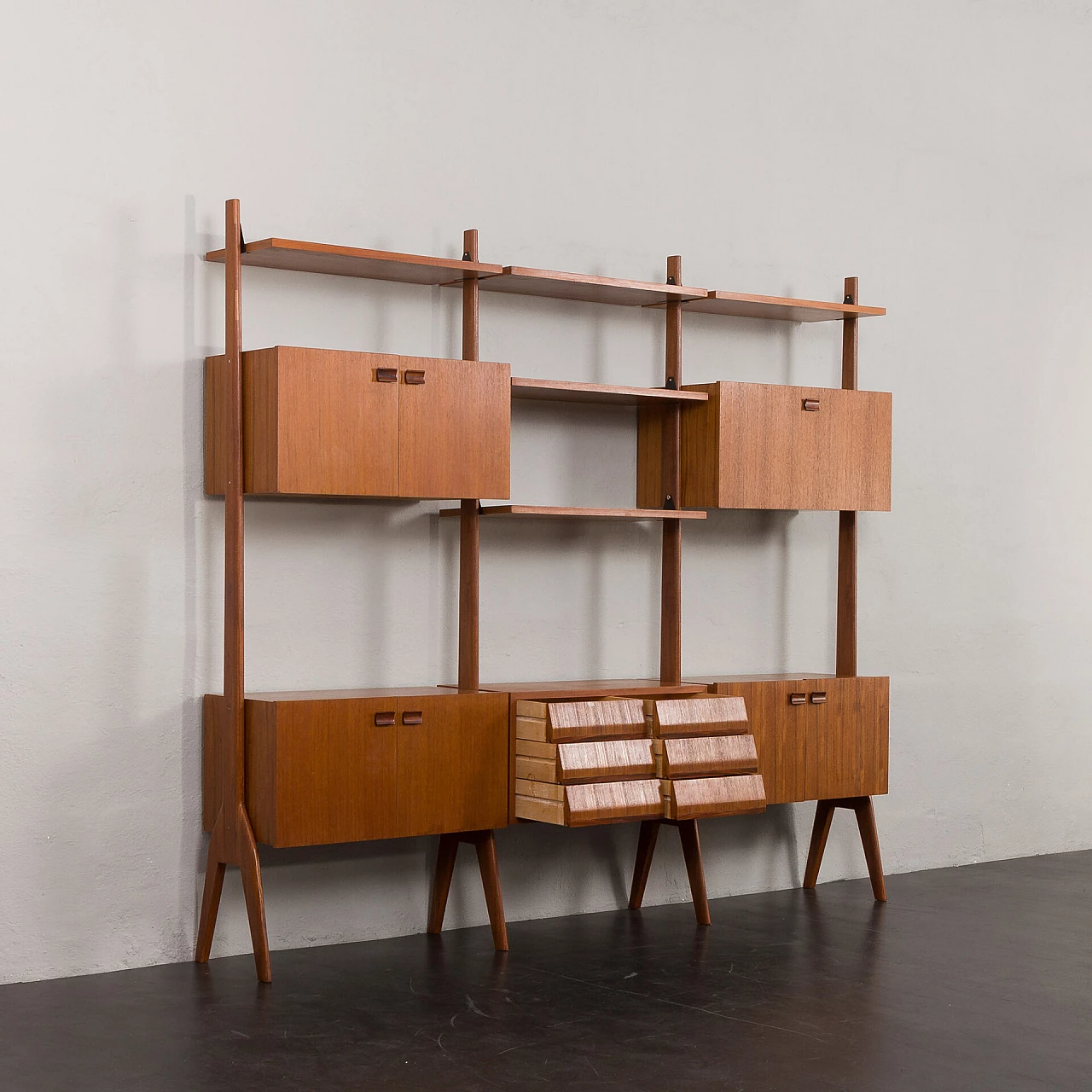 Three-bay teak and rosewood bookcase, 1960s 5