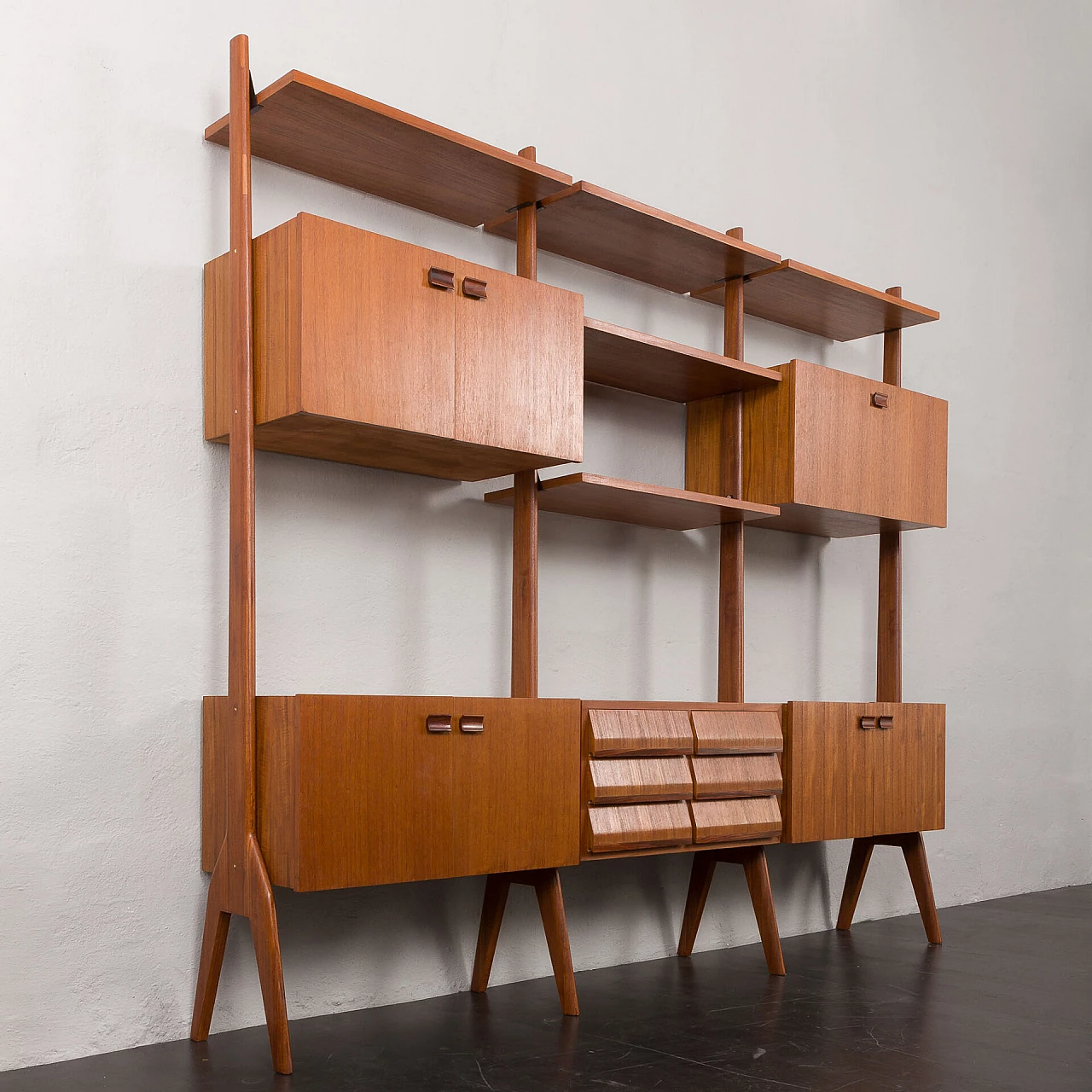 Three-bay teak and rosewood bookcase, 1960s 9