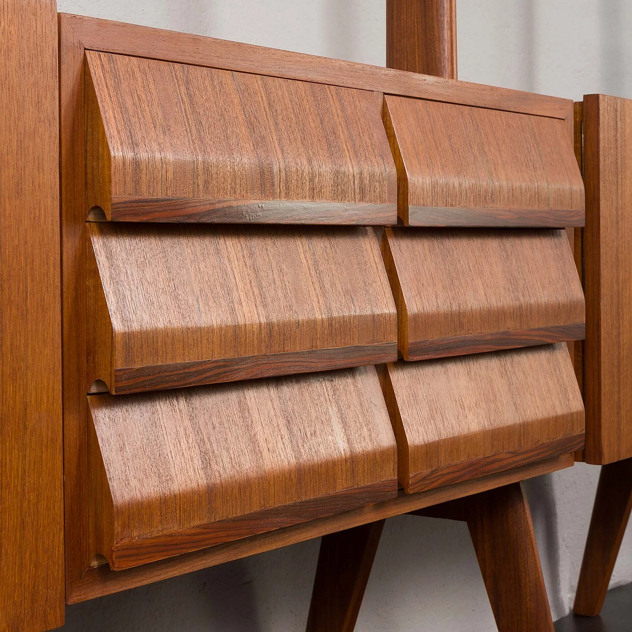 Three-bay teak and rosewood bookcase, 1960s 10