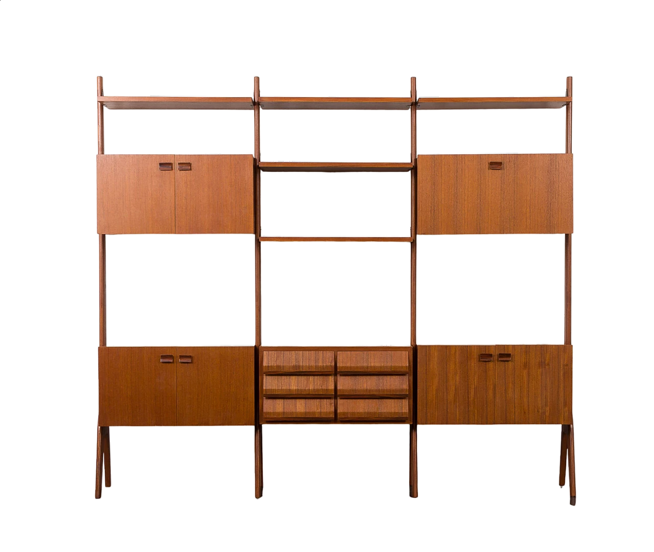 Three-bay teak and rosewood bookcase, 1960s 18