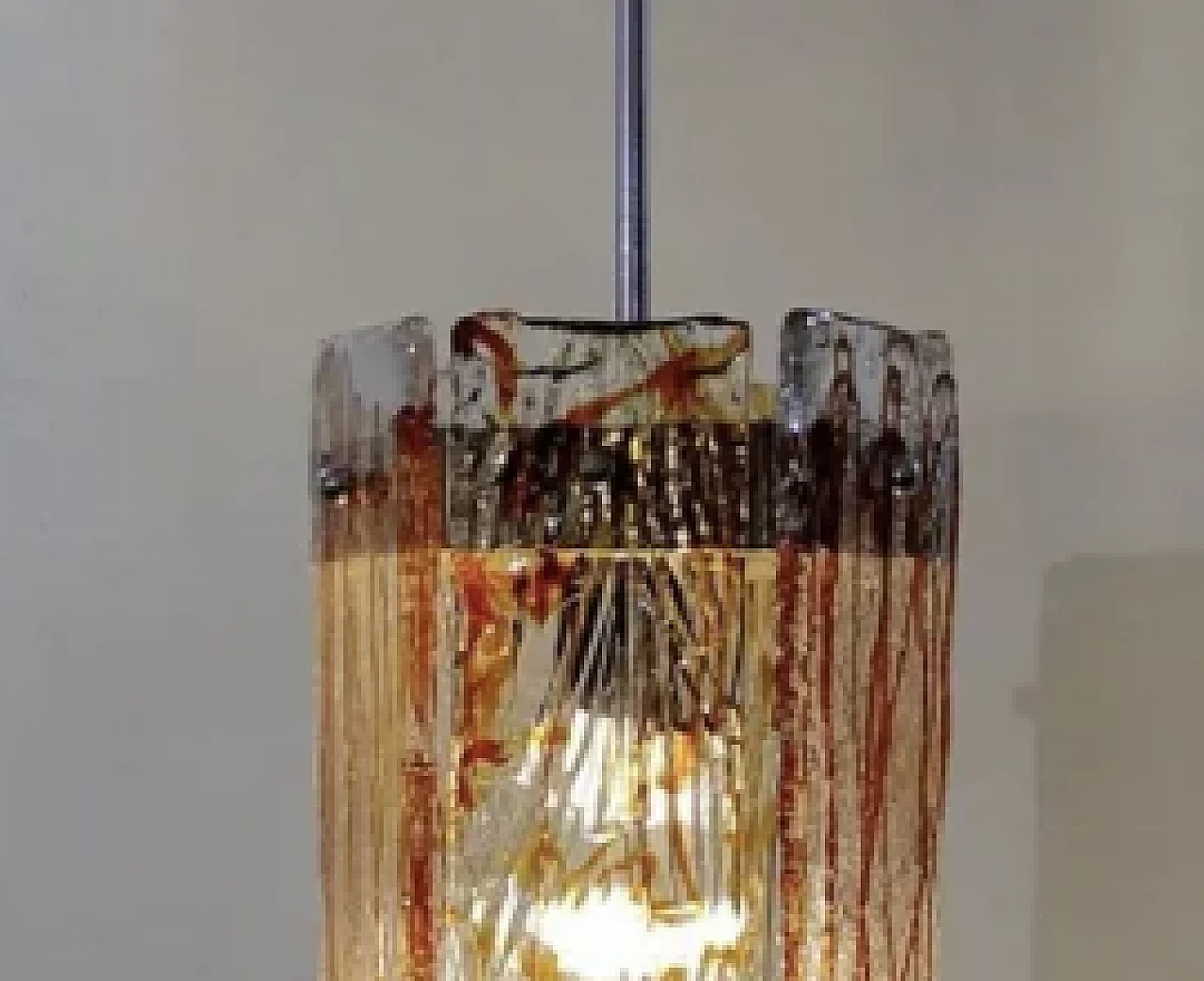 Lampada in vetro di Murano e acciaio cromato di Mazzega, anni '60 2