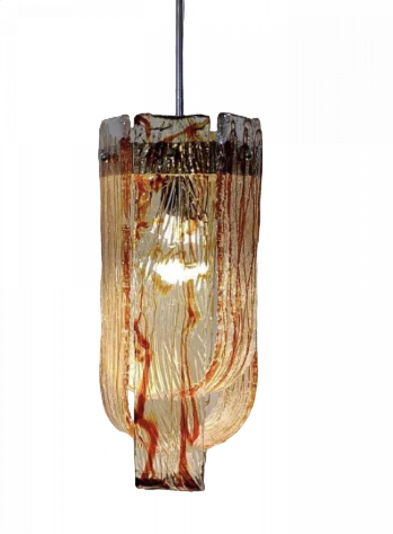Lampada in vetro di Murano e acciaio cromato di Mazzega, anni '60 4