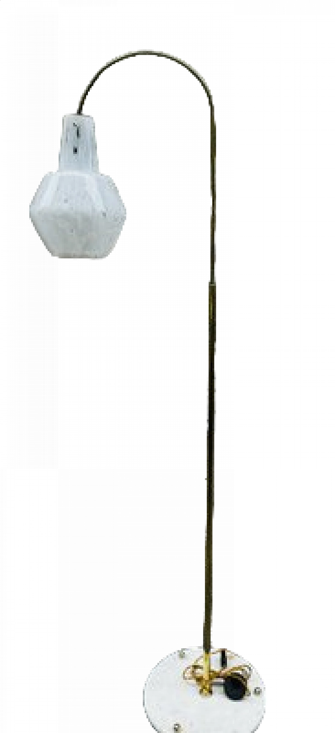 Brass, marble and painted glass floor lamp, 1960s 6