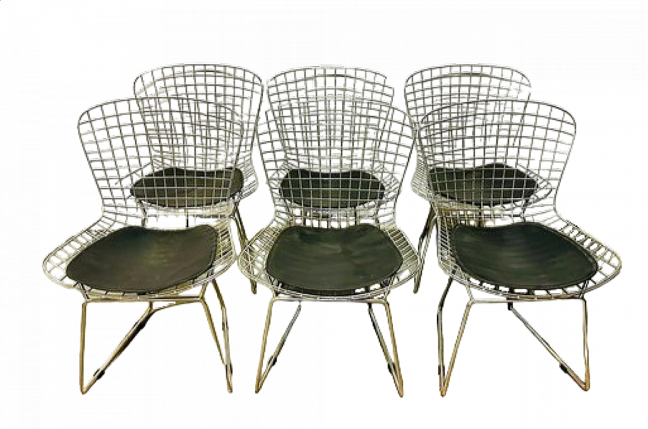 6 Wire Chair chairs by Harry Bertoia for Knoll, 1960s 6
