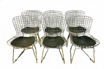 6 Wire Chair chairs by Harry Bertoia for Knoll, 1960s