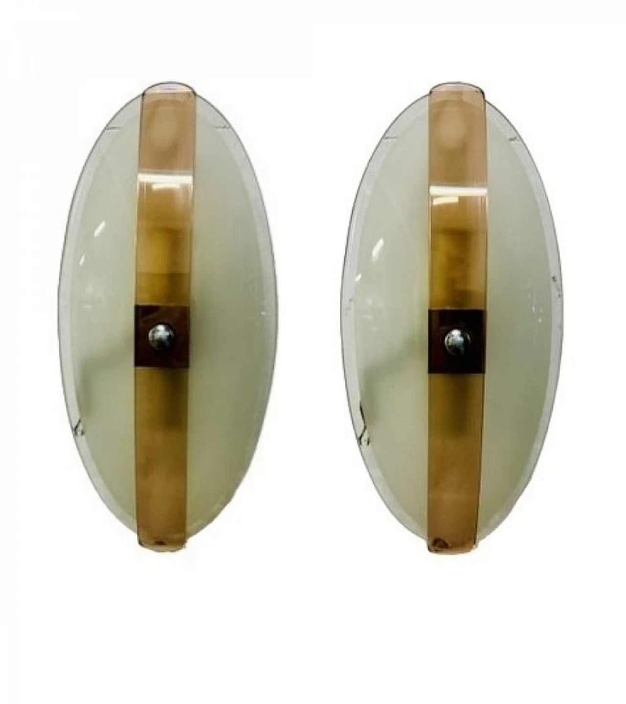 Pair of glass wall lights by Vega, 1960s 12