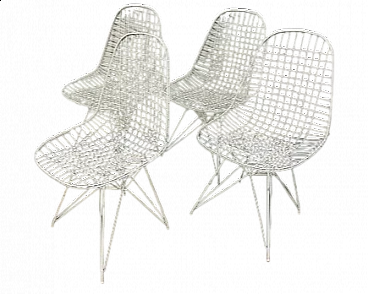 4 Wire Chair DKR chairs by Charles & Ray Eames for Vitra, 1950s