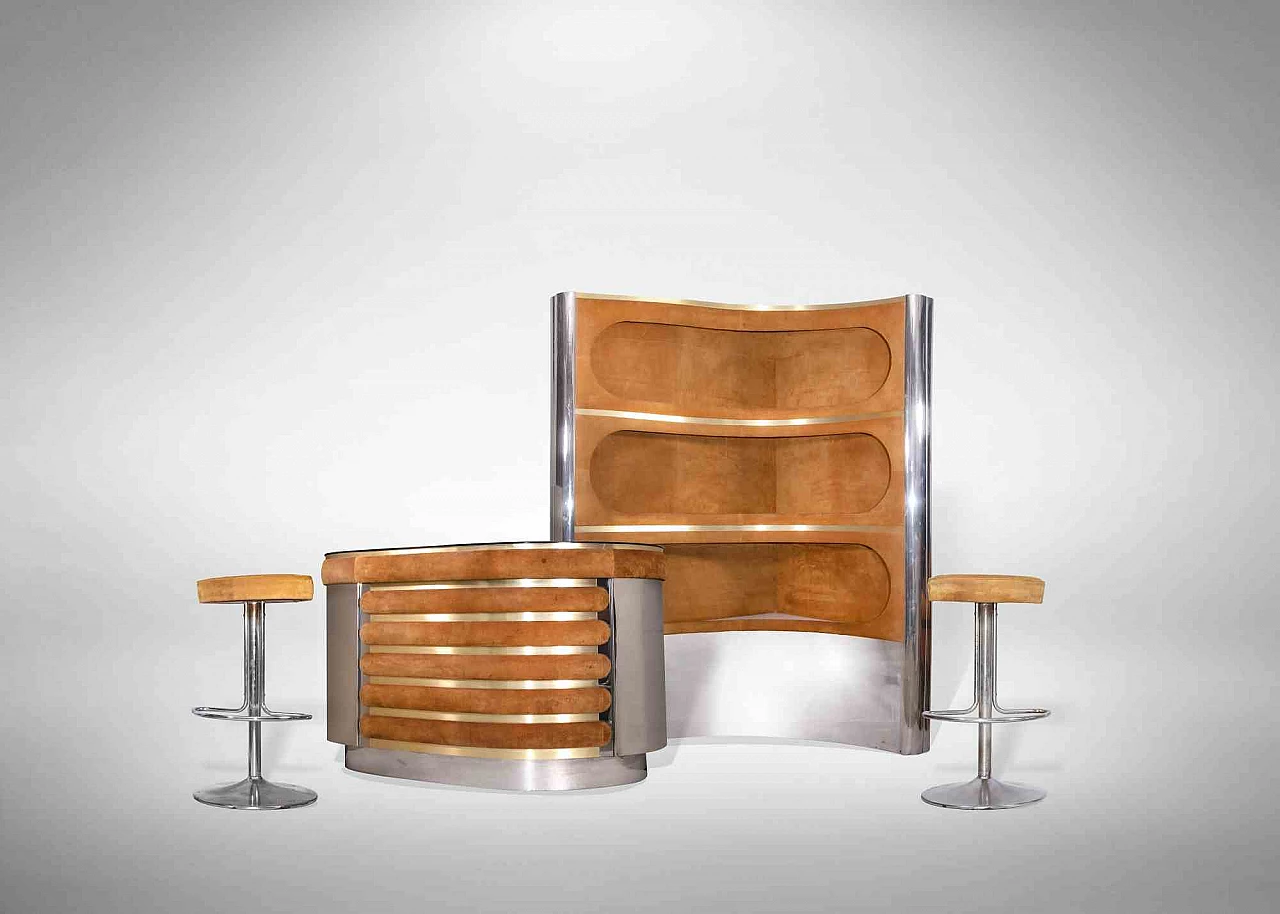 Bar cabinet with shelves by Willy Rizzo, 1970s 1