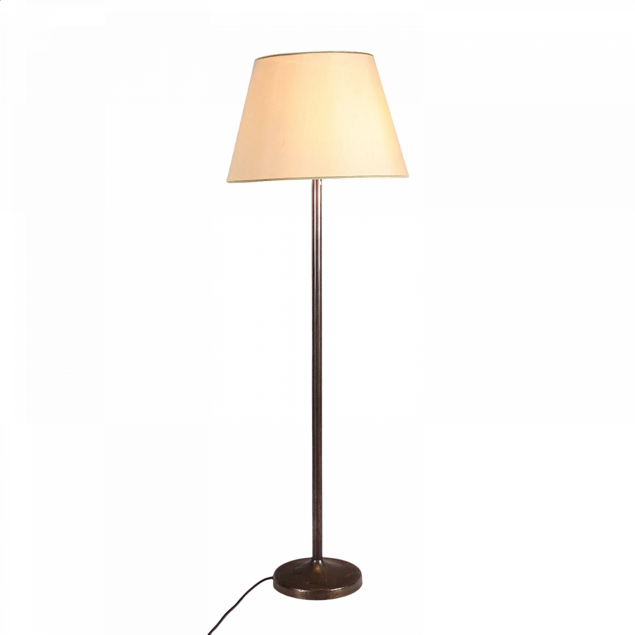 Floor lamp in brass and fabric, 1940s 9