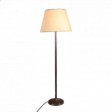 Floor lamp in brass and fabric, 1940s