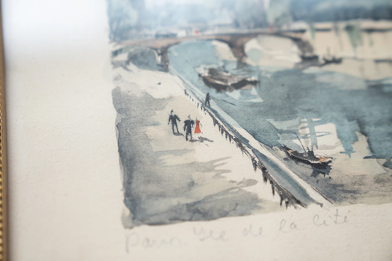 Ile de la cité, litograph, 1970s 7