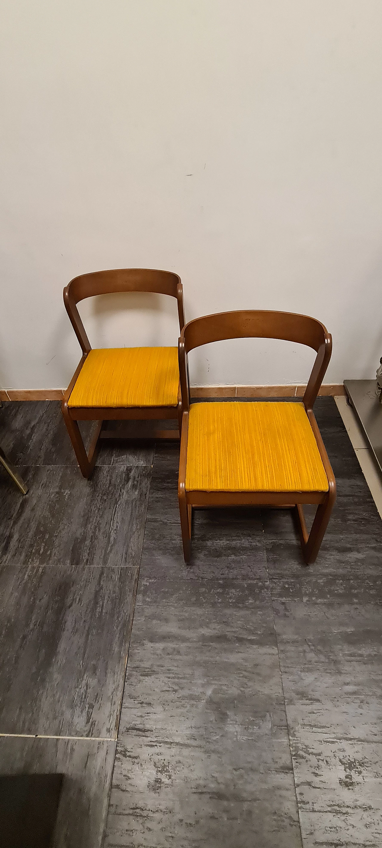 Pair of wooden chairs by Willy Rizzo for Mario Sabot, 1970s 2
