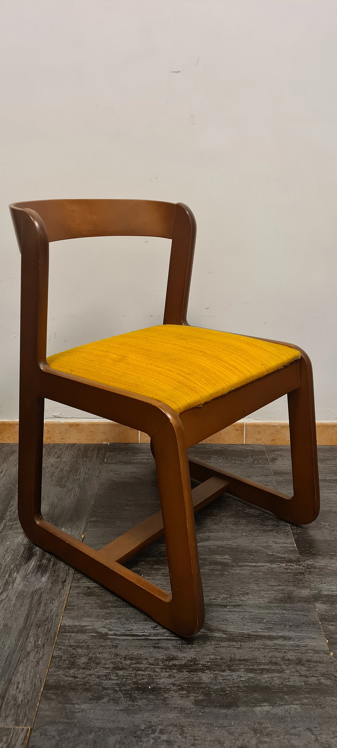 Coppia di Sedie in legno di Willy Rizzo per Mario Sabot, anni '70 5