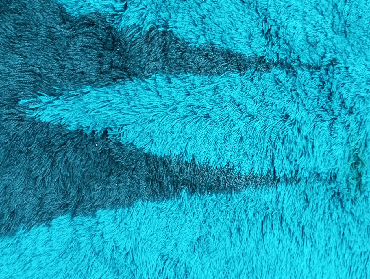 Tappeto danese circolare blu con farfalla, anni '60 3