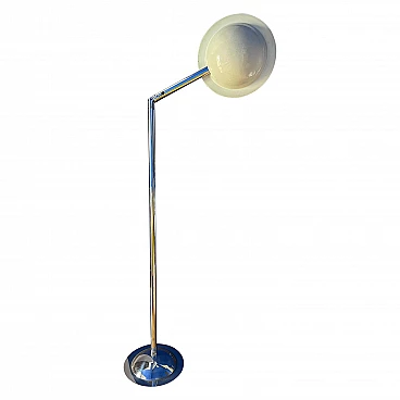 Metal floor lamp with flying saucer shade, 1970s