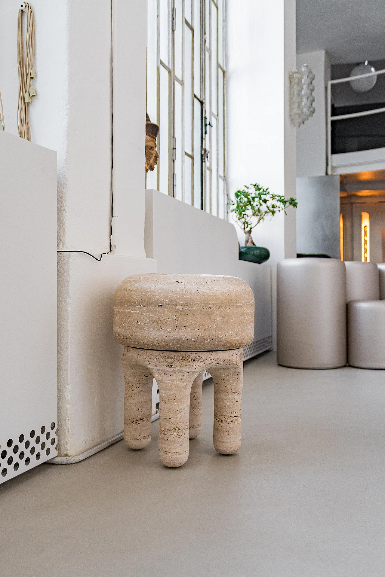 Travertine Medusa stool 3