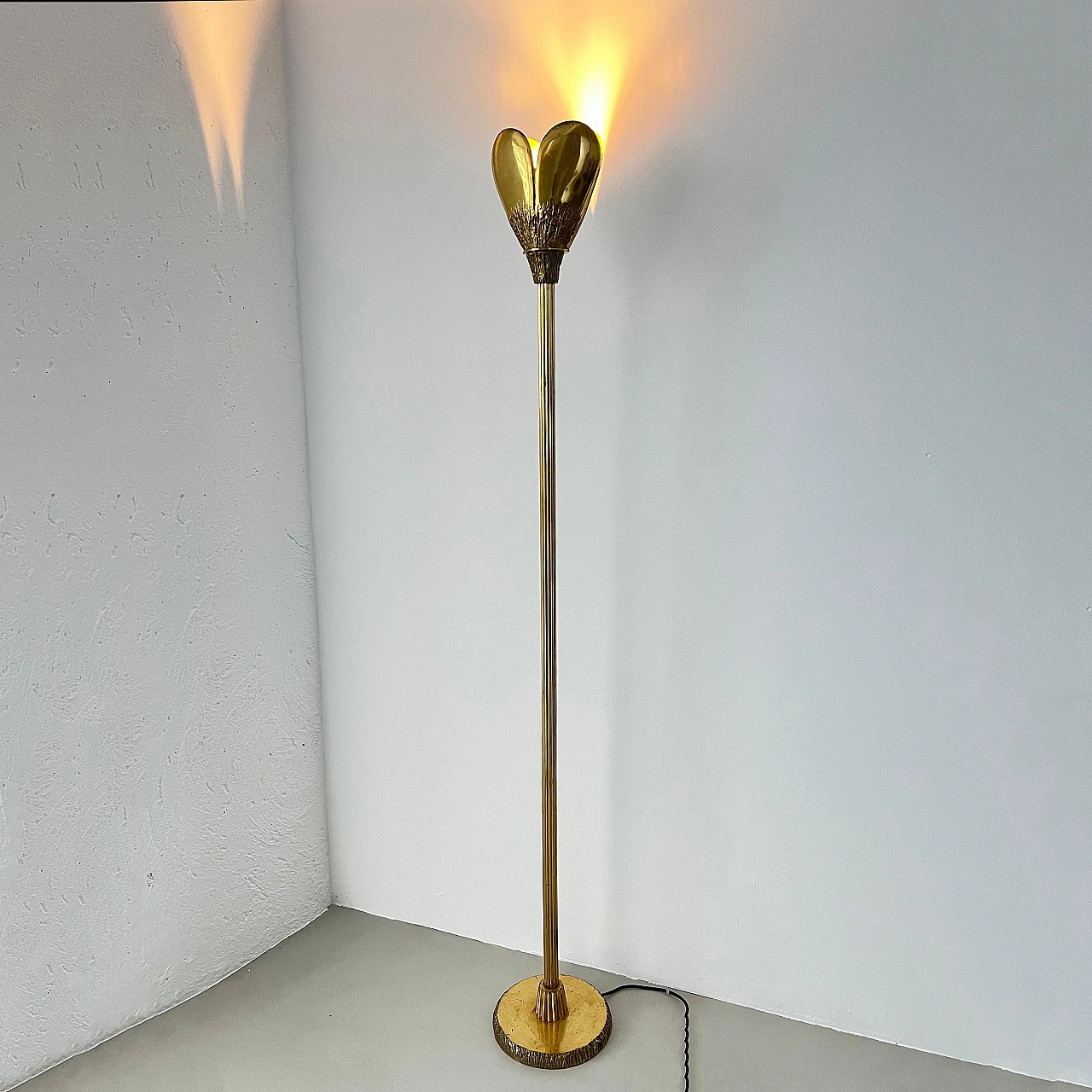Solid brass floor lamp, 1950s 5