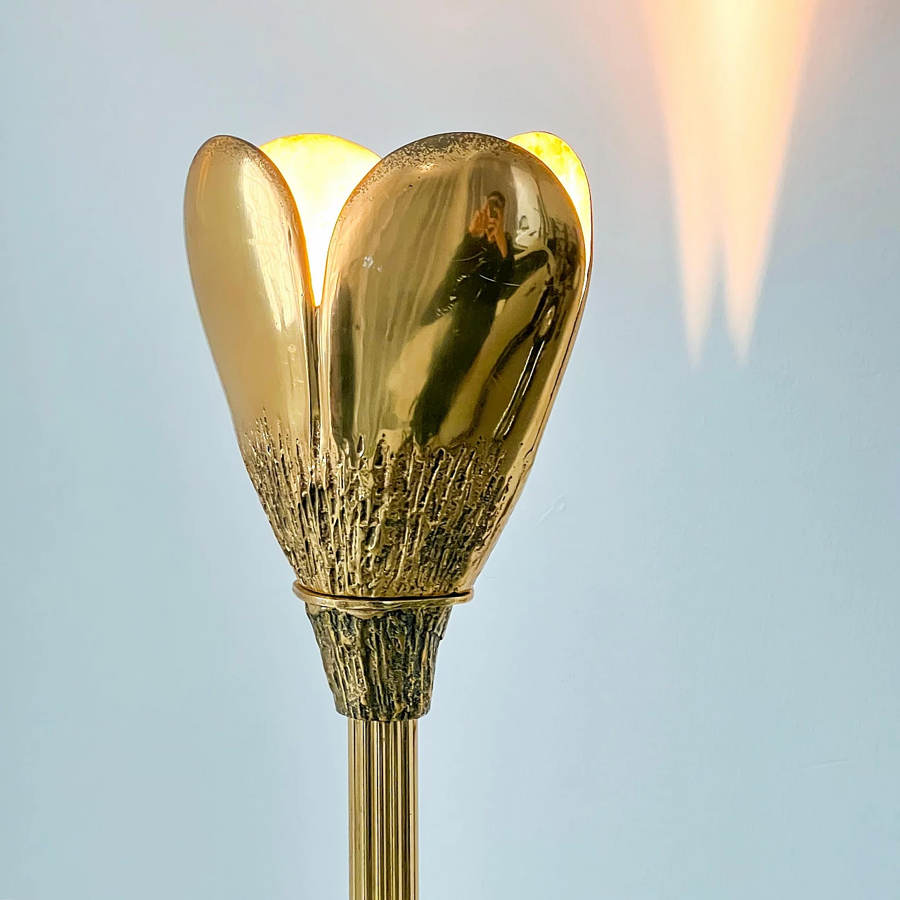 Solid brass floor lamp, 1950s 6