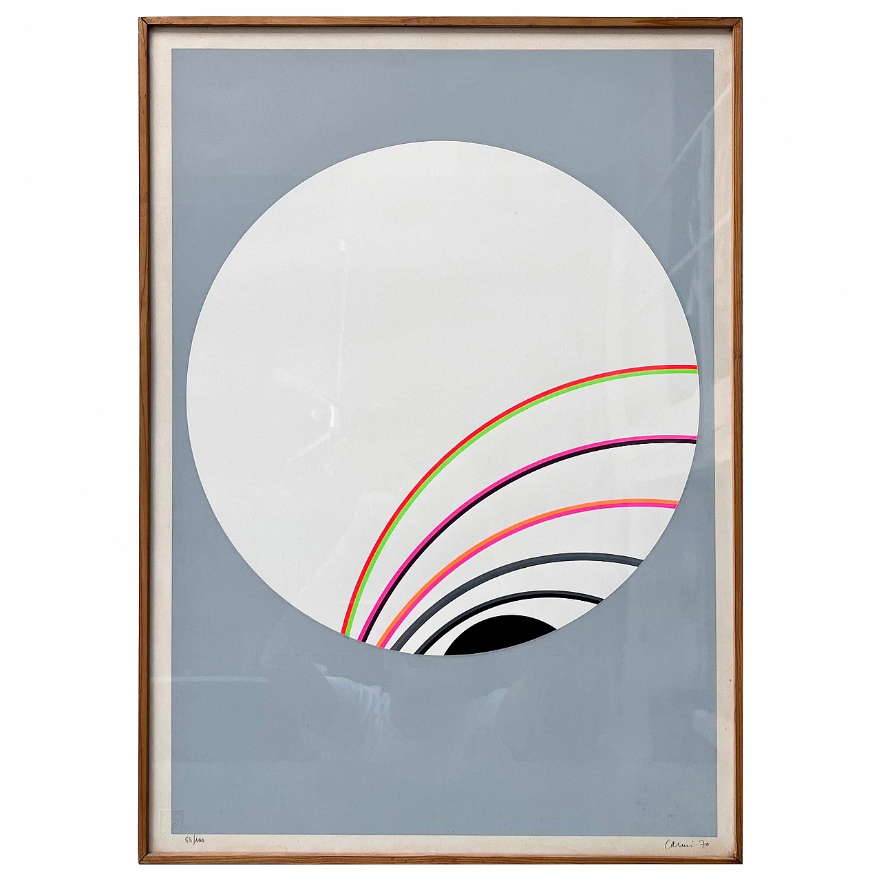 Eugenio Carmi, abstract composition, painting on paper, 1970 1