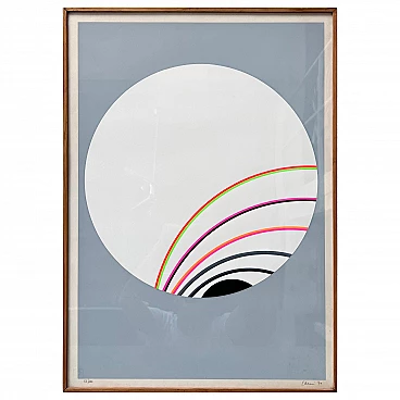 Eugenio Carmi, abstract composition, painting on paper, 1970