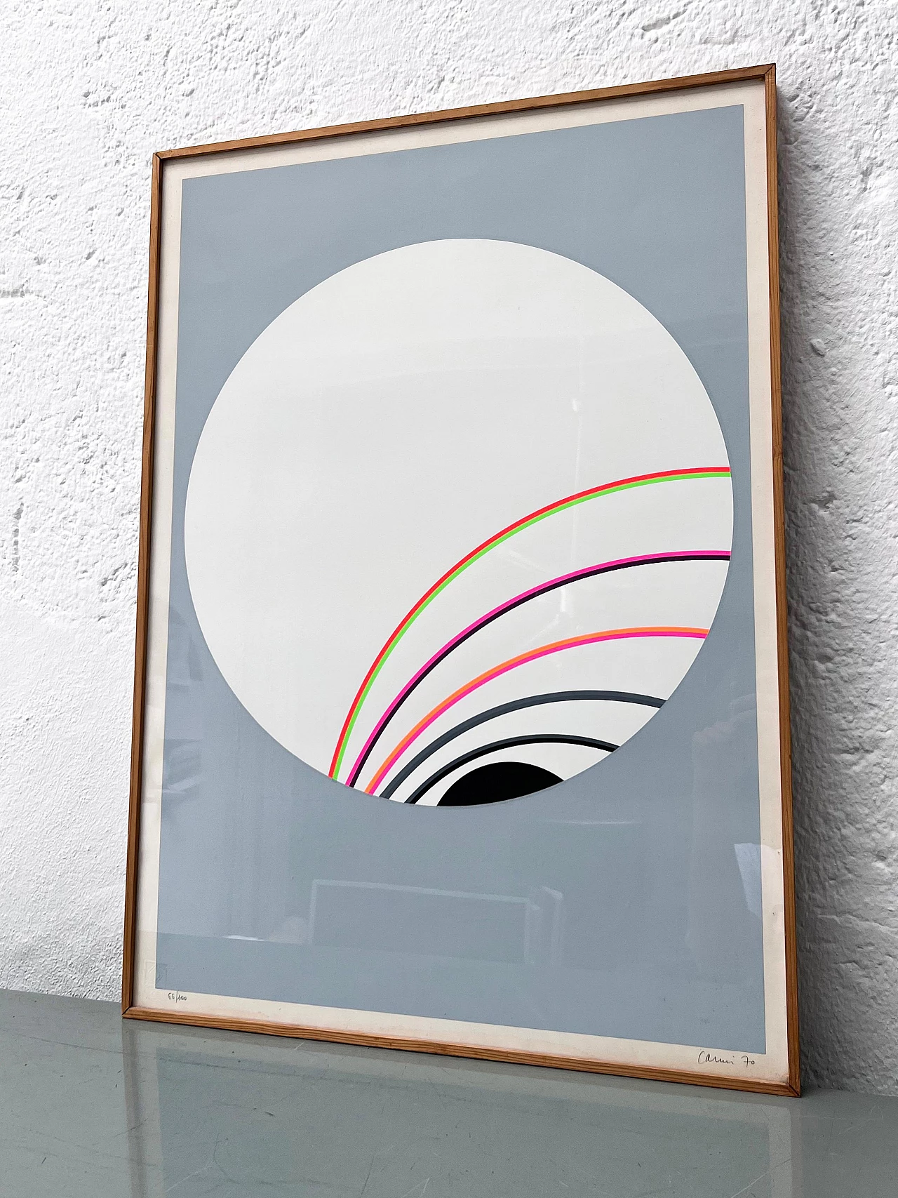 Eugenio Carmi, composizione astratta, dipinto su carta, 1970 2