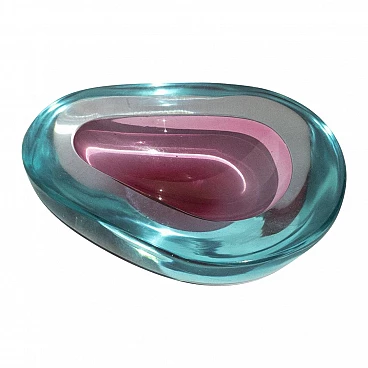 Submerged Murano glass bowl in the style of F. Poli, 1960s